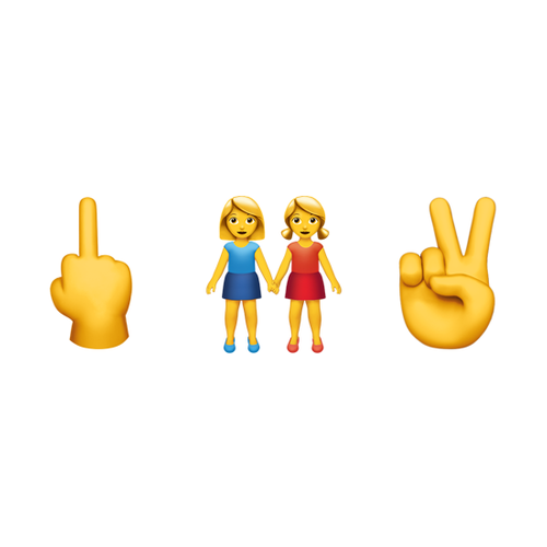 🖕👭✌ Emoji Domain iOS rendering